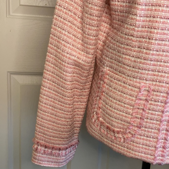 Women’s Blazer Size 12 apostrophe Pink Twead Jacket Purple Zipper in Front - Picture 7 of 14